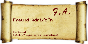 Freund Adrián névjegykártya